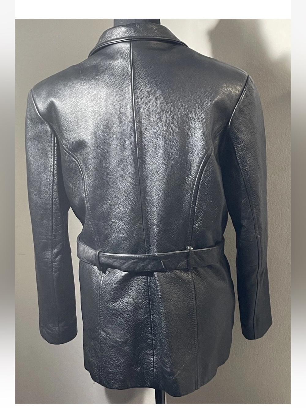 Wilsons Thinsulate Ultra Women Medium Black Leather Jacket Coat Belted Insulated - Picture 5 of 14